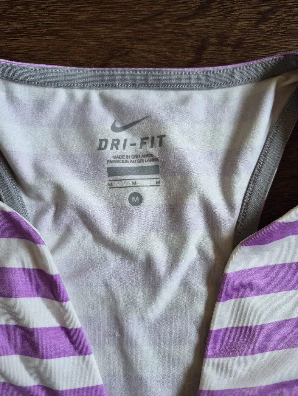 NEW Nike Dri-Fit Purple White Stripe Pure Tennis Tank Top Sz M